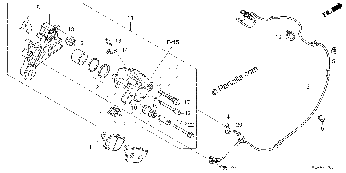 Diagrama de REAR BRAKE CALIPER