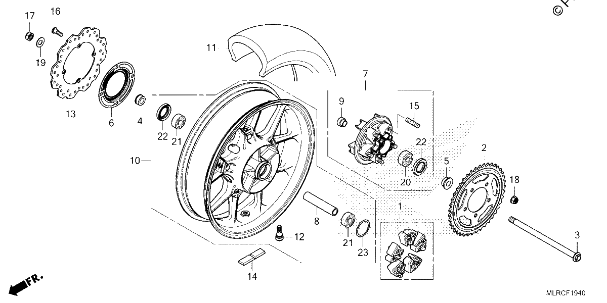 Diagrama de REAR WHEEL