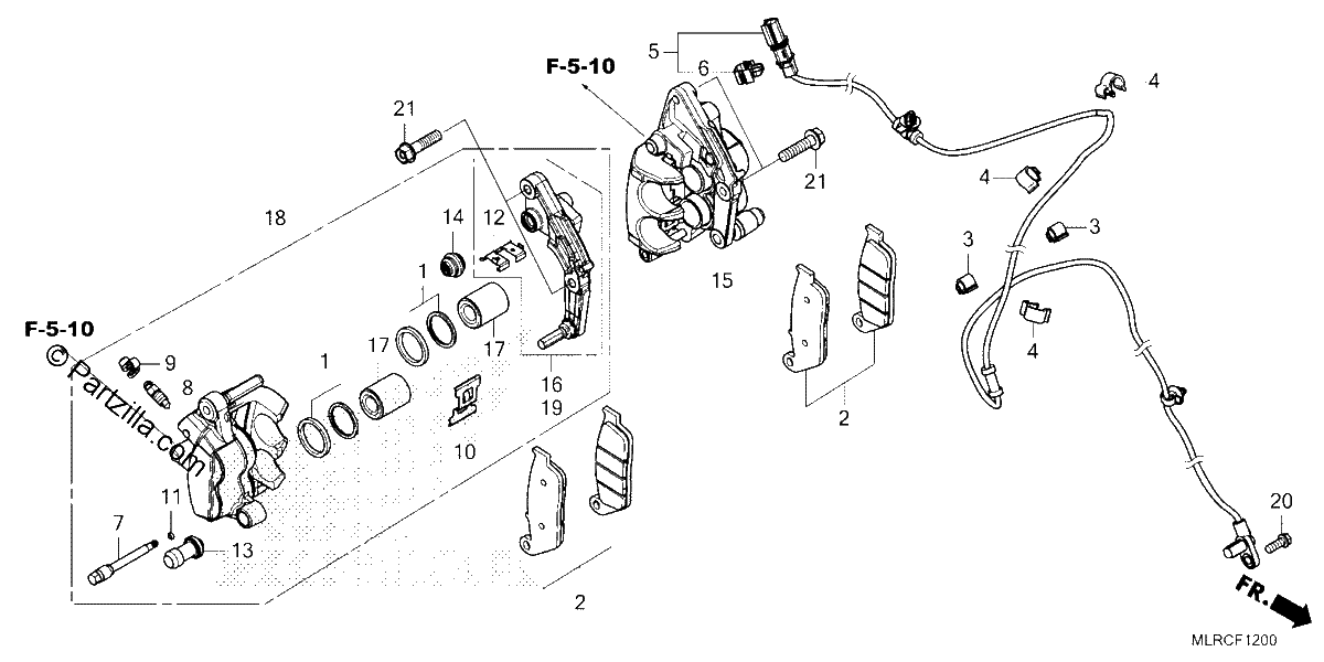 Diagrama de FRONT BRAKE CALIPER