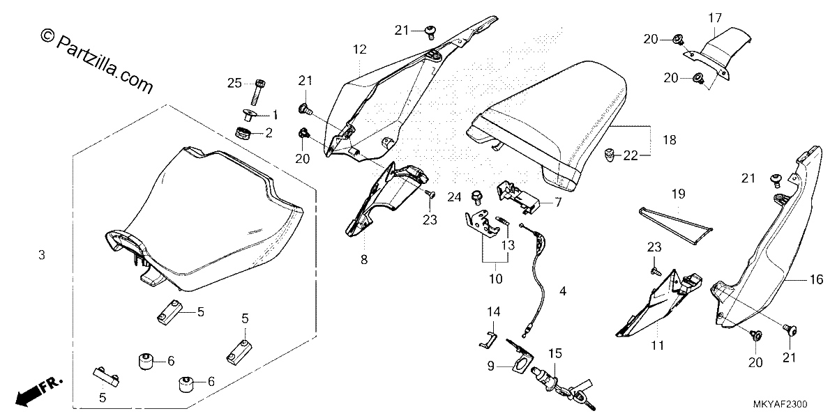 Diagrama de SEAT REAR COWL