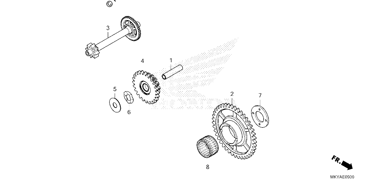 Diagrama de STARTING DRIVEN GEAR