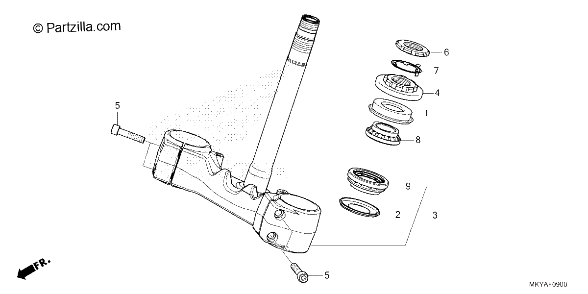 Diagrama de STEERING STEM CB650RAC