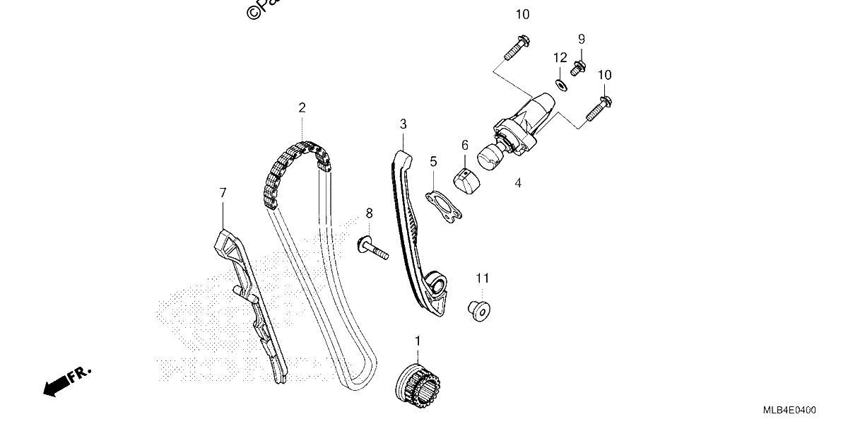 Diagrama de CAM CHAIN TENSIONER