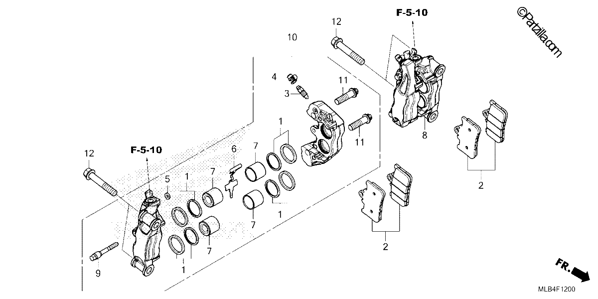 Diagrama de FRONT BRAKE CALIPER