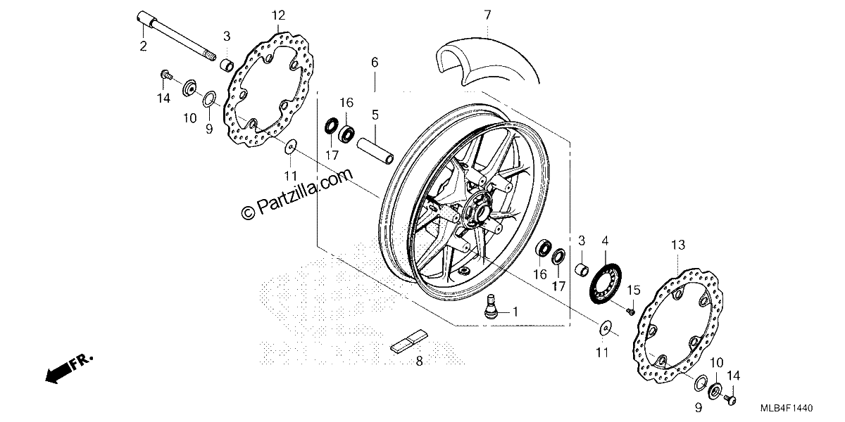 Diagrama de FRONT WHEEL