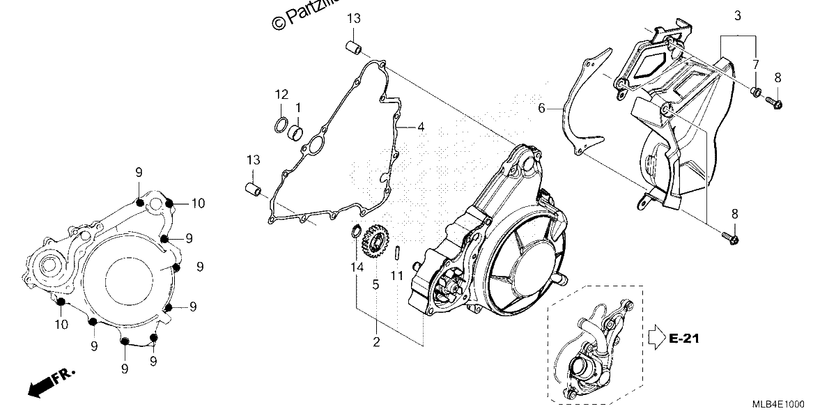 Diagrama de GENERATOR COVER LEFT REAR COVER