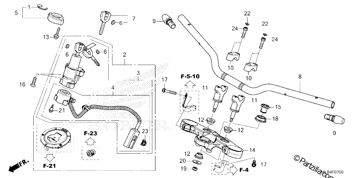 Diagrama de HANDLEBAR TOP BRIDGE
