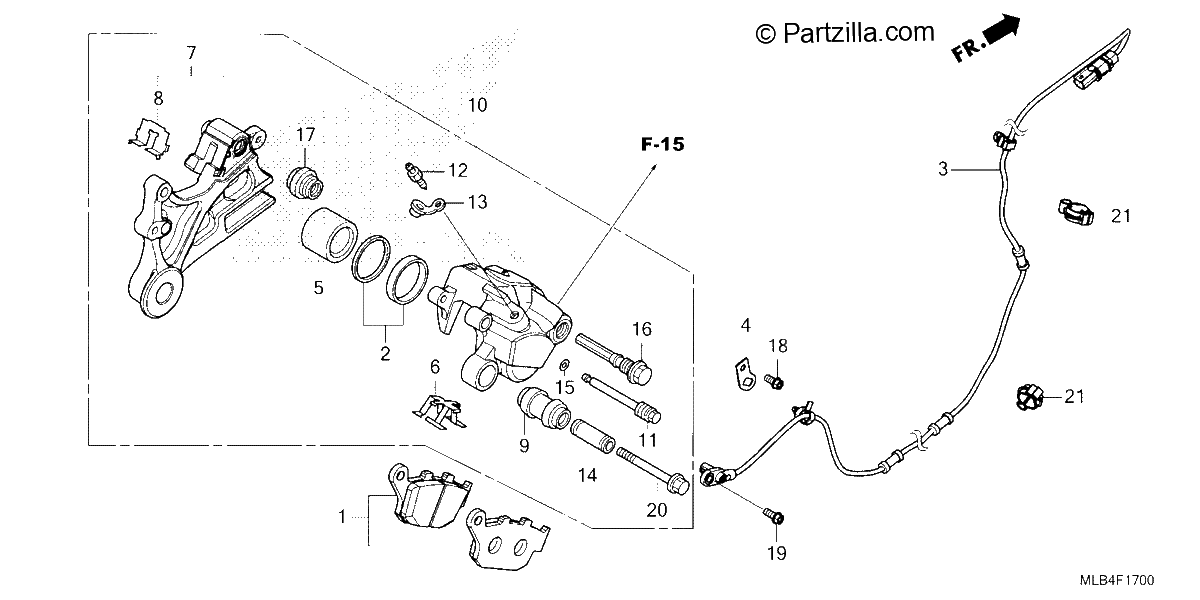 Diagrama de REAR BRAKE CALIPER