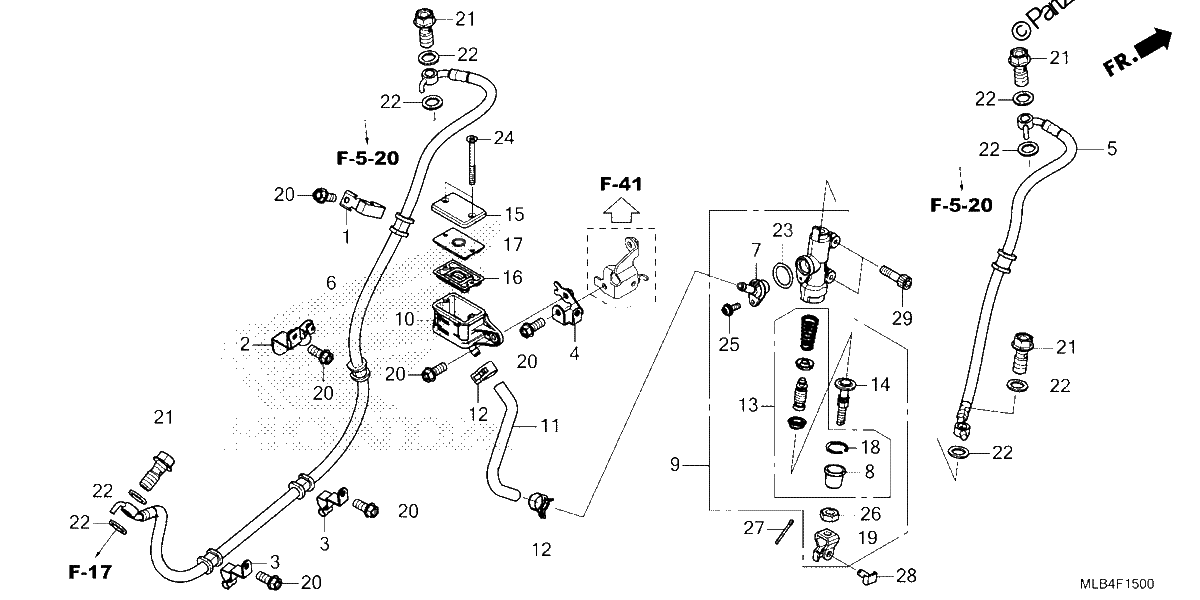 Diagrama de REAR BRAKE MASTER CYLINDER