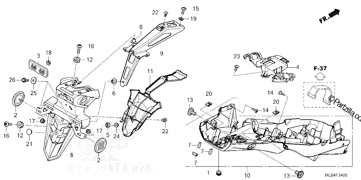 Diagrama de REAR FENDER