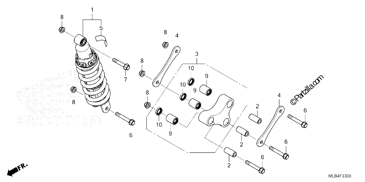 Diagrama de REAR SHOCK ABSORBER