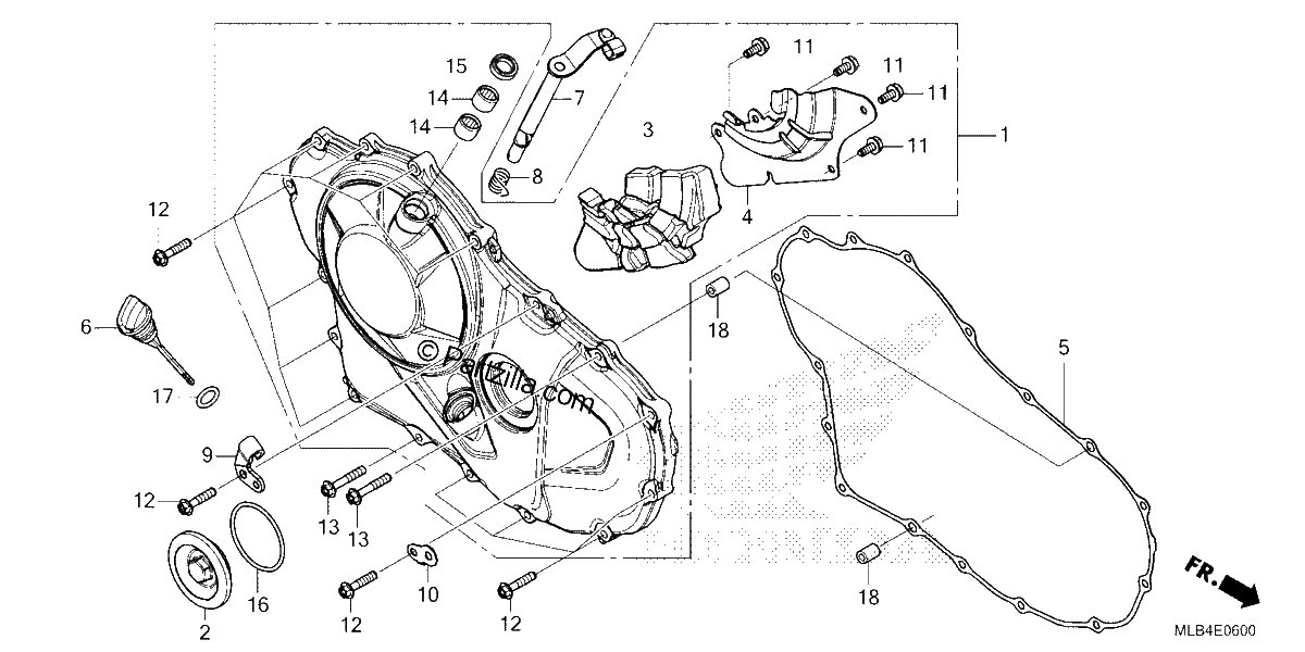 Diagrama de RIGHT CRANKCASE COVER