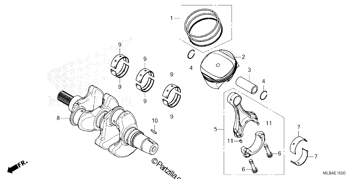 Diagrama de CRANKSHAFT PISTON