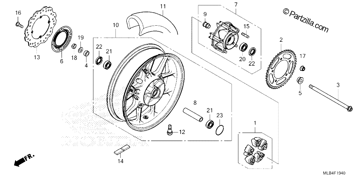 Diagrama de REAR WHEEL