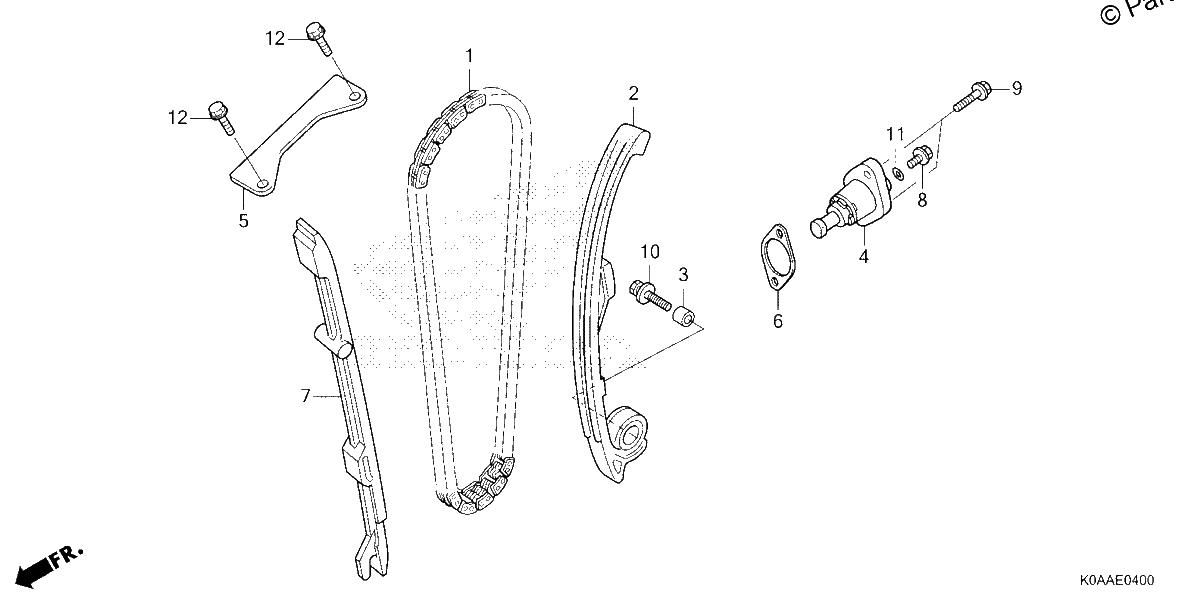 Diagrama de CAM CHAIN TENSIONER