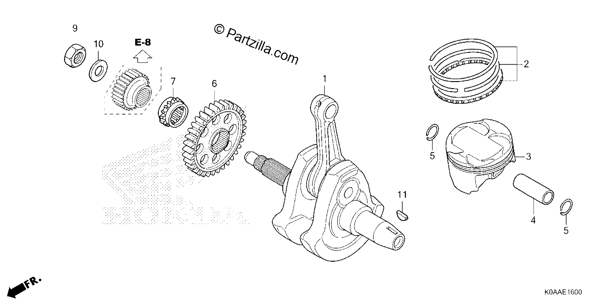 Diagrama de CRANKSHAFT PISTON