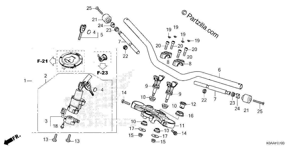 Diagrama de HANDLEBAR TOP BRIDGE