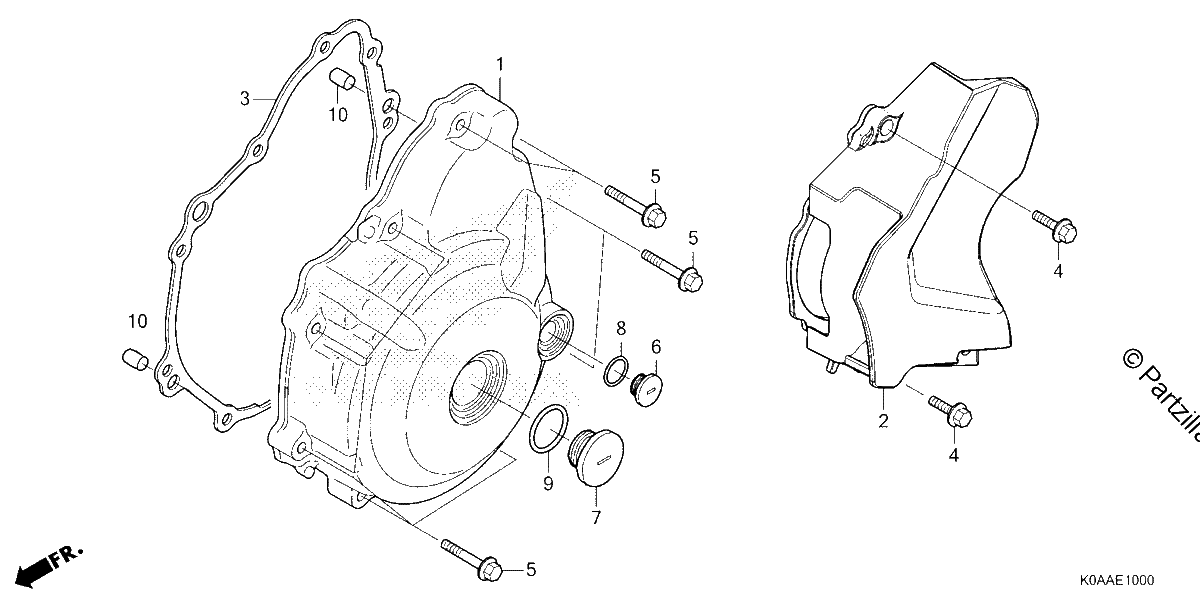 Diagrama de LEFT CRANKCASE COVER