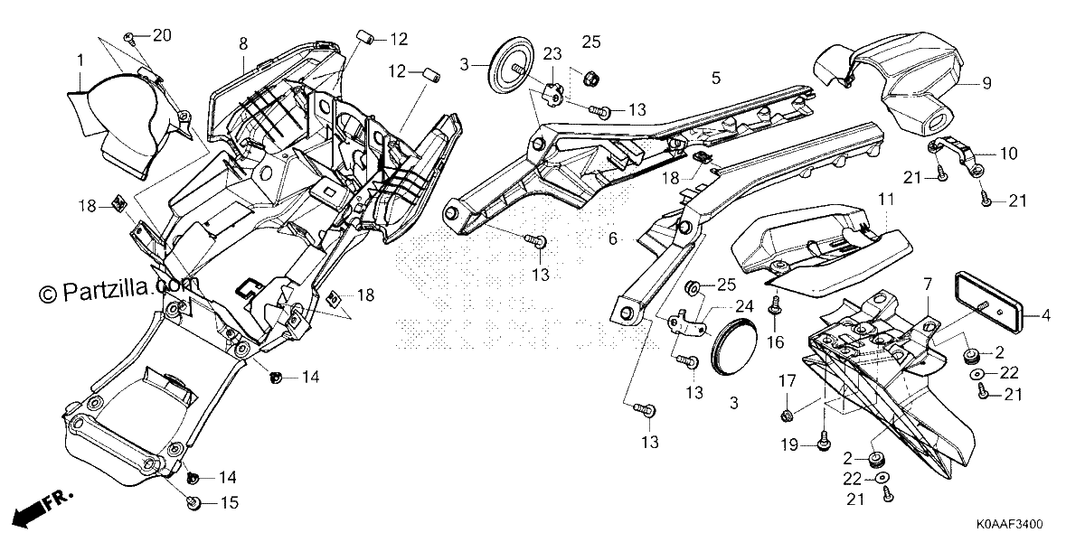 Diagrama de REAR FENDER