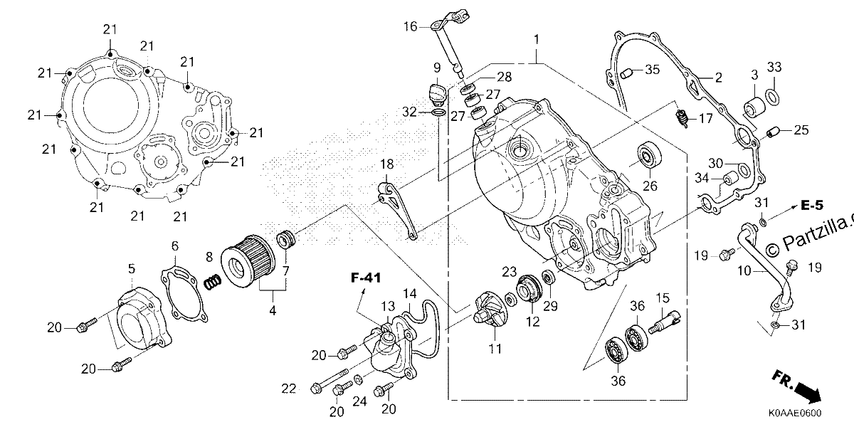 Diagrama de RIGHT CRANKCASE COVER