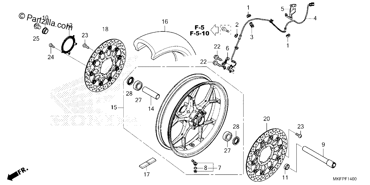 Diagrama de FRONT WHEEL