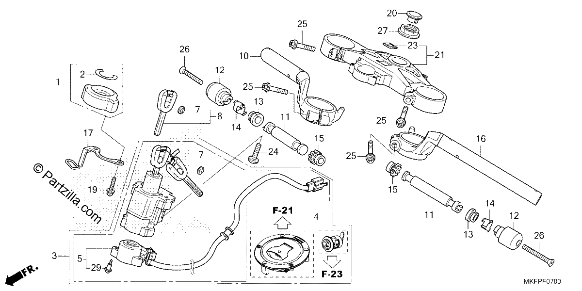 Diagrama de HANDLEBAR TOP BRIDGE