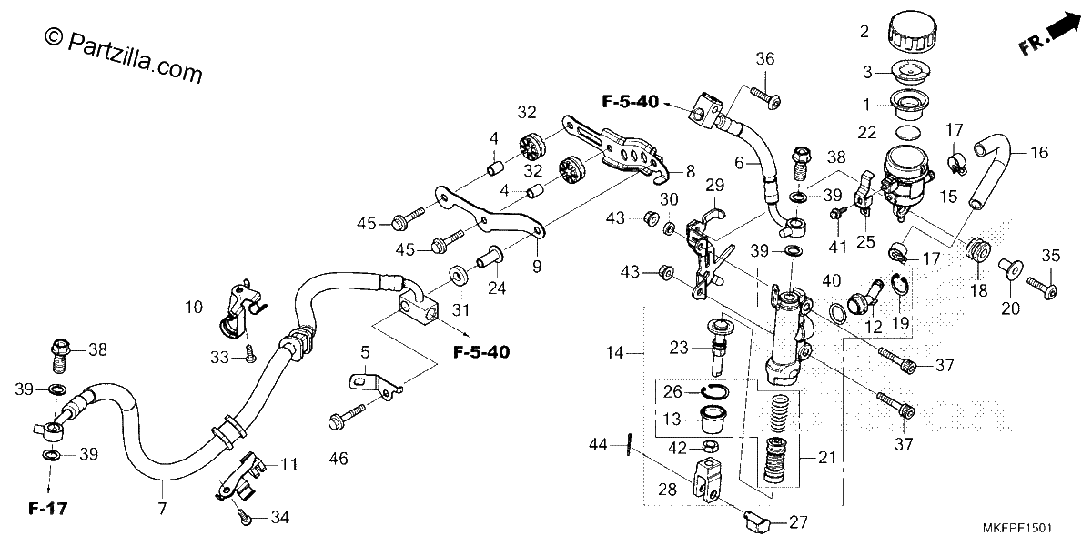 Diagrama de REAR BRAKE MASTER CYLINDER 2