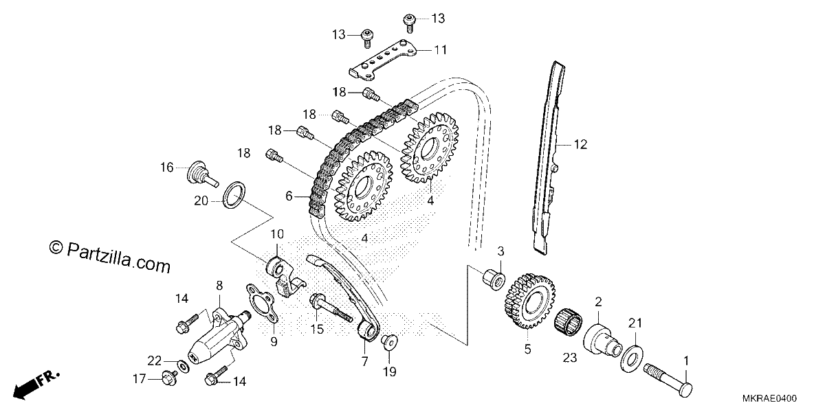 Diagrama de CAM CHAIN TENSIONER