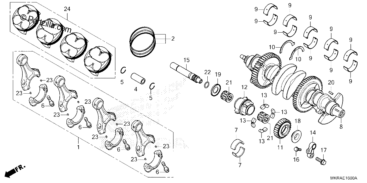 Diagrama de CRANKSHAFT PISTON