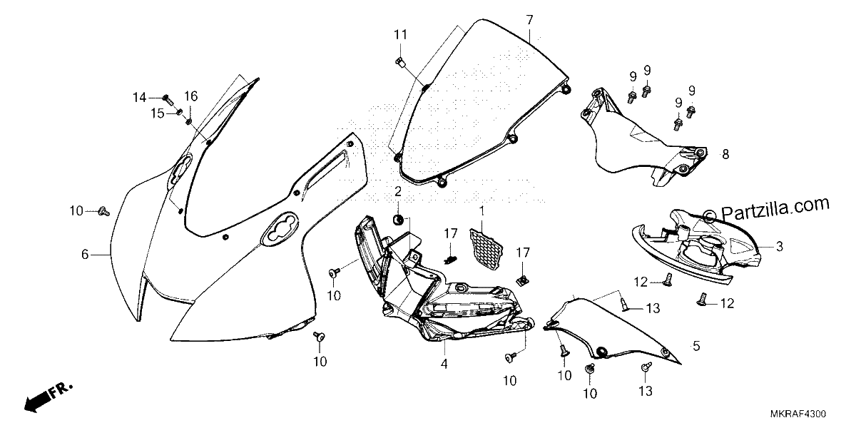 Diagrama de UPPER COWL