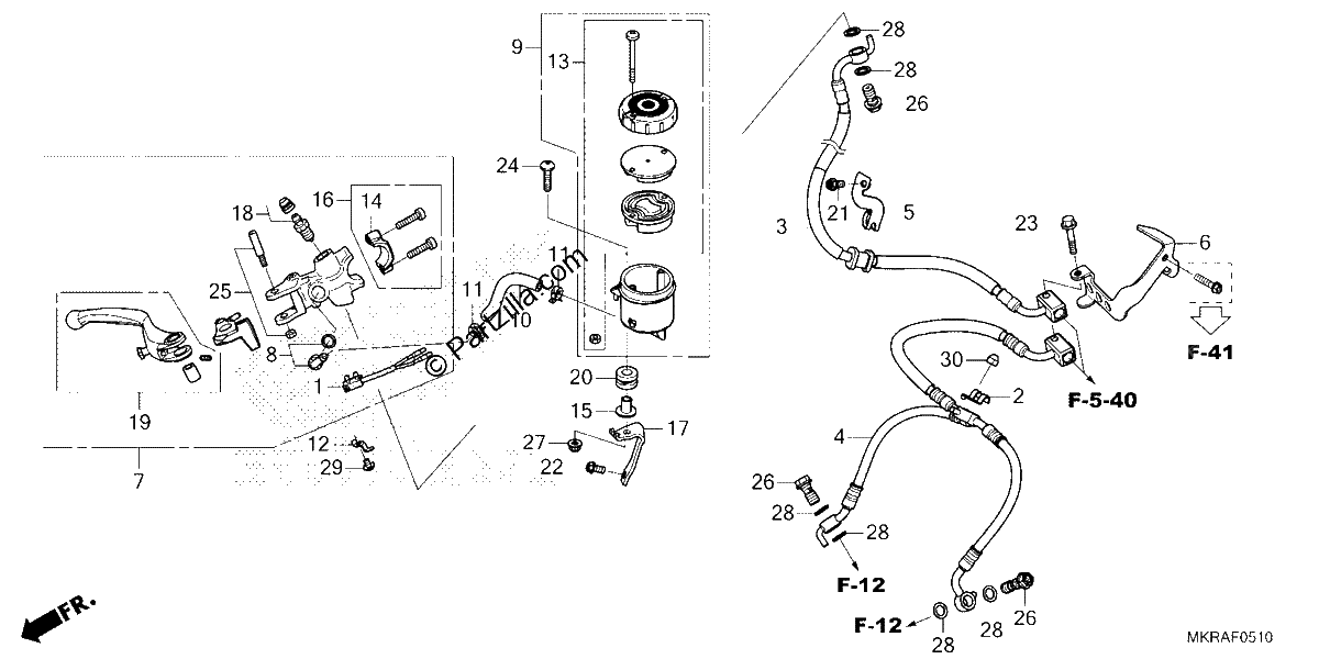 Diagrama de FRONT BRAKE MASTER CYLINDER