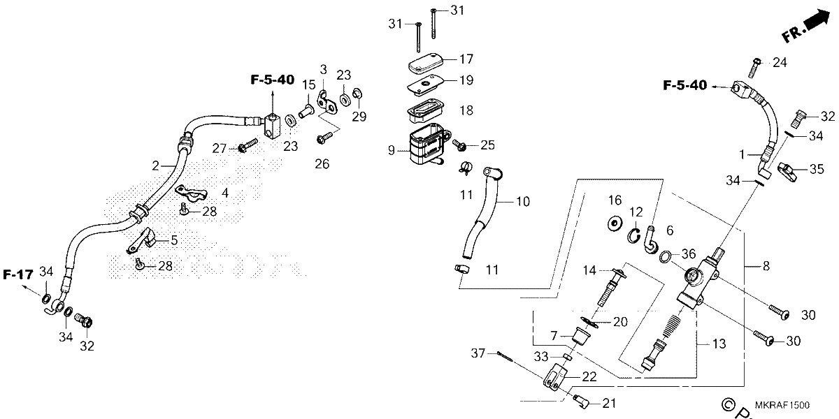 Diagrama de REAR BRAKE MASTER CYLINDER