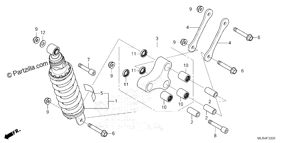 Diagrama de REAR SHOCK ABSORBER
