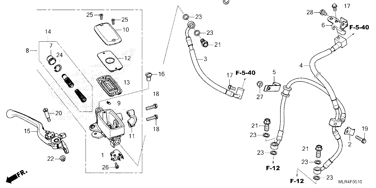 Diagrama de FRONT BRAKE MASTER CYLINDER