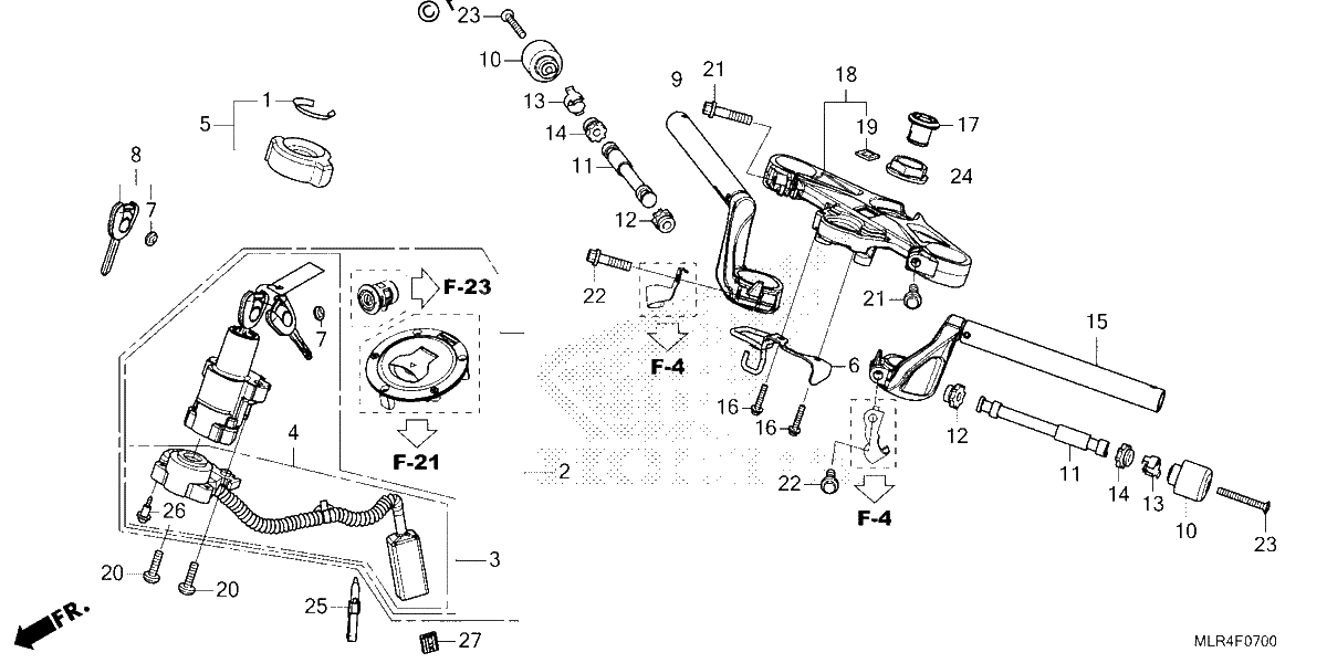 Diagrama de HANDLEBAR TOP BRIDGE