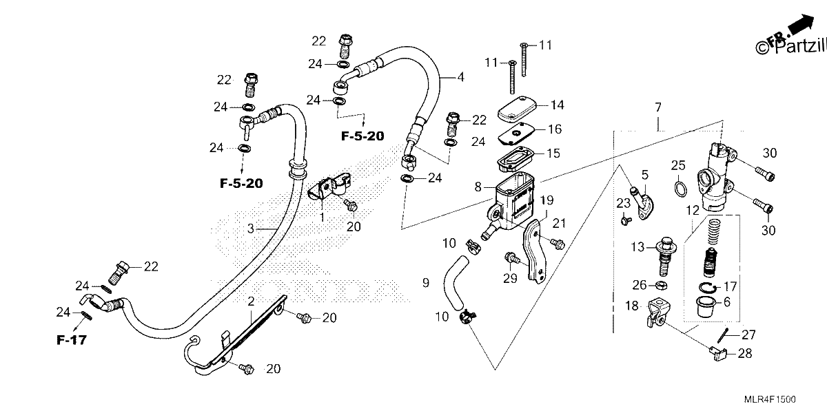 Diagrama de REAR BRAKE MASTER CYLINDER