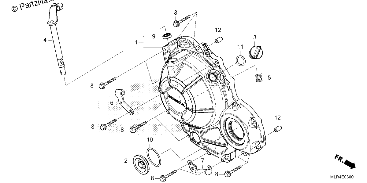 Diagrama de RIGHT CRANKCASE COVER