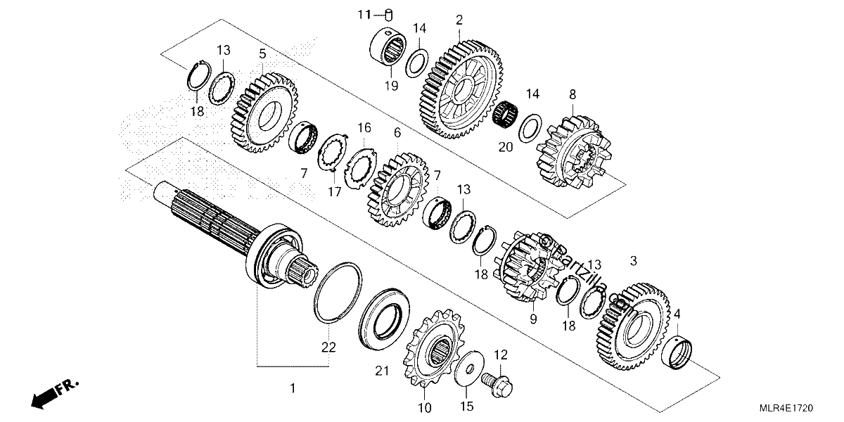 Diagrama de TRANSMISSION COUNTERSHAFT