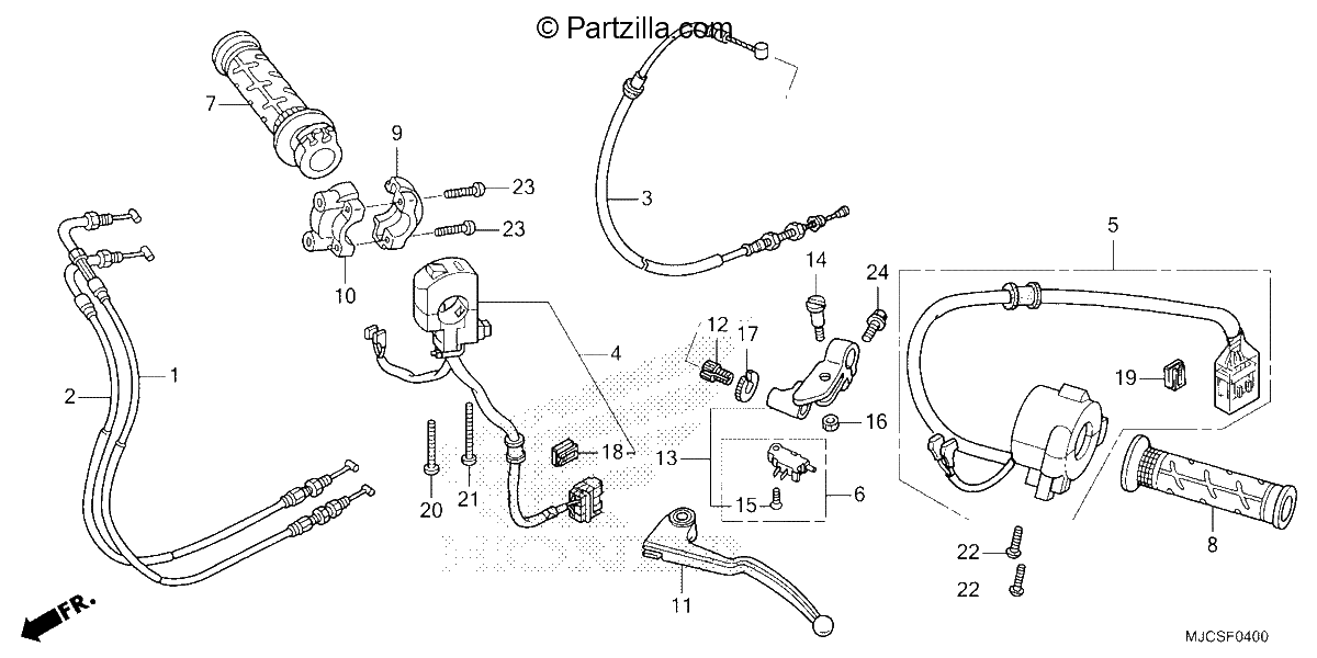 Diagrama de HANDLE LEVER SWITCH CABLE