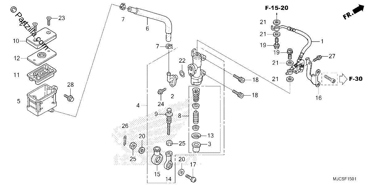 Diagrama de REAR BRAKE MASTER CYLINDER 2