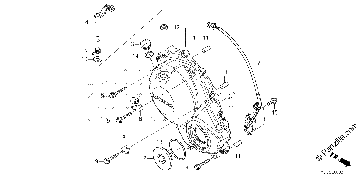 Diagrama de RIGHT CRANKCASE COVER