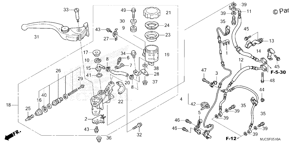 Diagrama de FRONT BRAKE MASTER CYLINDER 2
