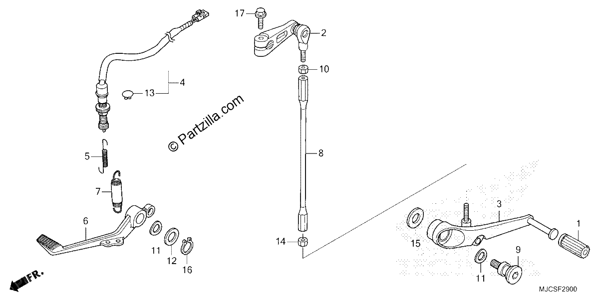 Diagrama de BRAKE PEDAL CHANGE PEDAL