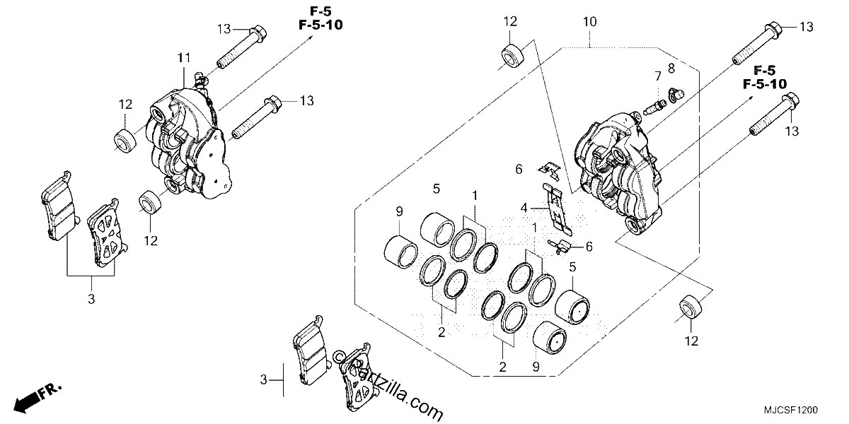 Diagrama de FRONT BRAKE CALIPER
