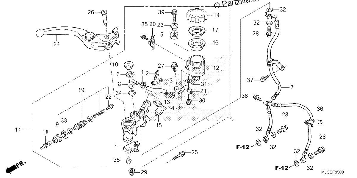 Diagrama de FRONT BRAKE MASTER CYLINDER 1