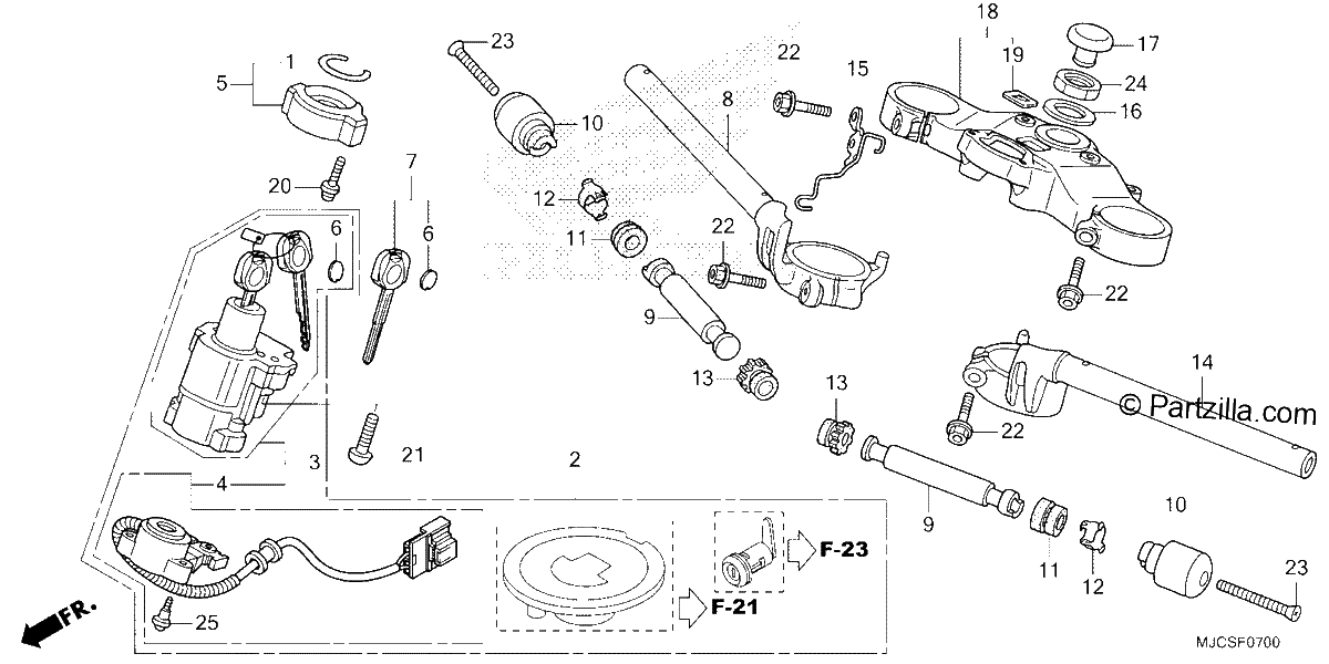 Diagrama de HANDLEBAR TOP BRIDGE