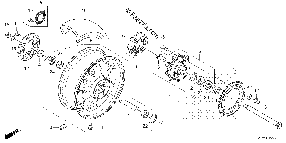 Diagrama de REAR WHEEL