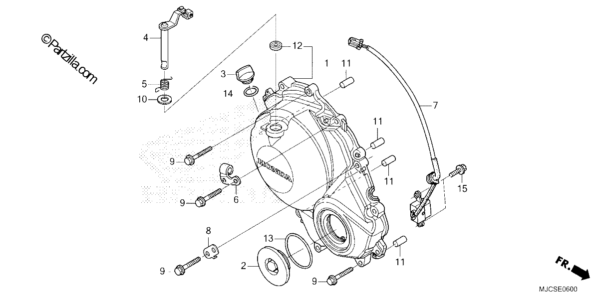 Diagrama de RIGHT CRANKCASE COVER