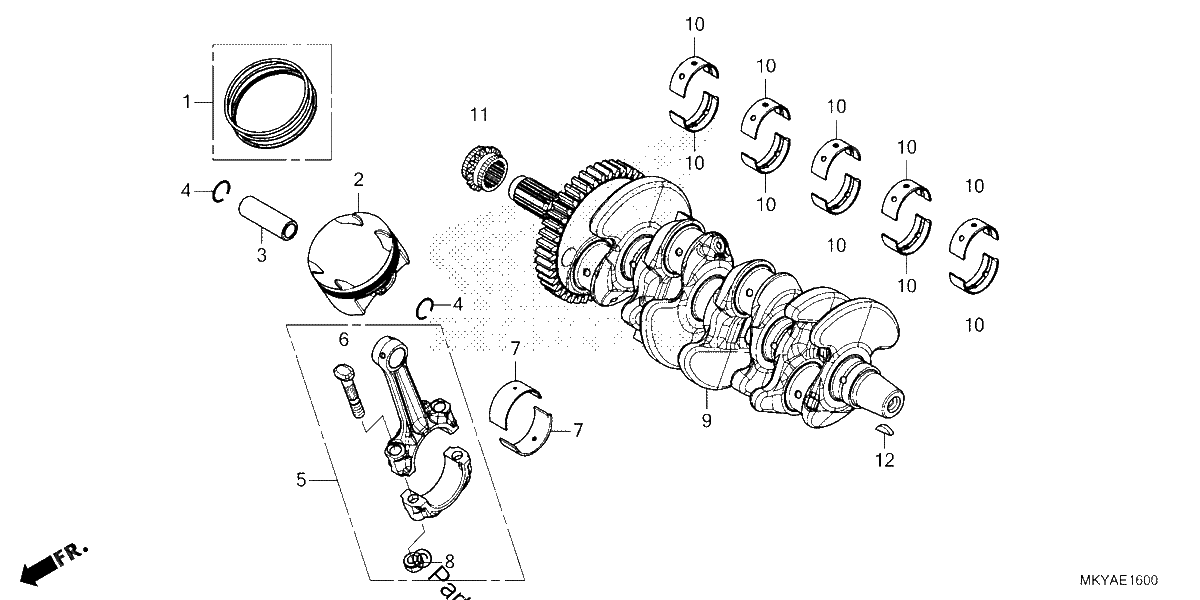 Diagrama de CRANKSHAFT PISTON