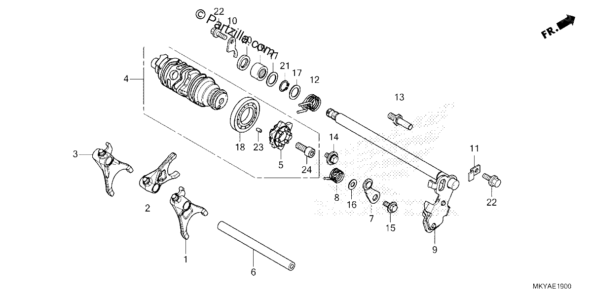 Diagrama de GEARSHIFT DRUM